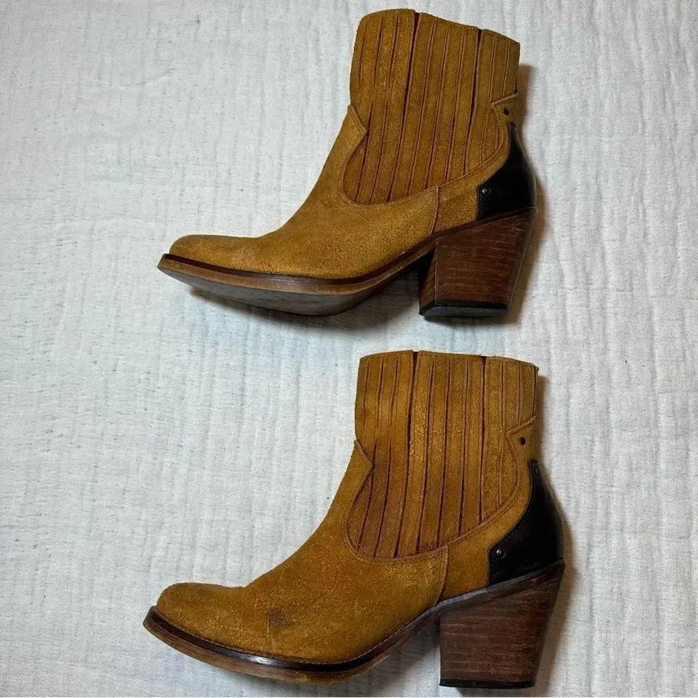 Musse & Cloud Suede Brown Bootie Western Size US 10 Euro 41 Made In Spain - Picture 2 of 9